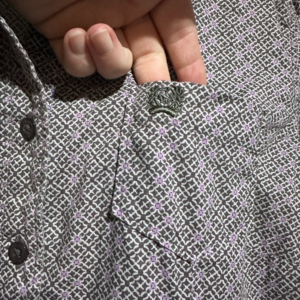 Cinch Womens M Button Down Western Shirt Long Sleeve Purple Geo Print MSW9165017 - Picture 3 of 4